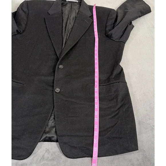 Hickey Freeman Black 100% Pure Cashmere Sport Coat Jacket Made in USA Blazer 43R